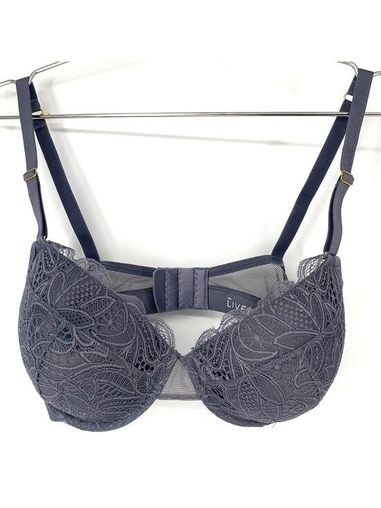 Lively Other - Lively Lace Underwire Bra 36D Gray Unlined Demi Balconette Mesh Womens